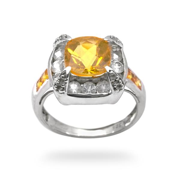 Bague citrine, topaze argent Tina